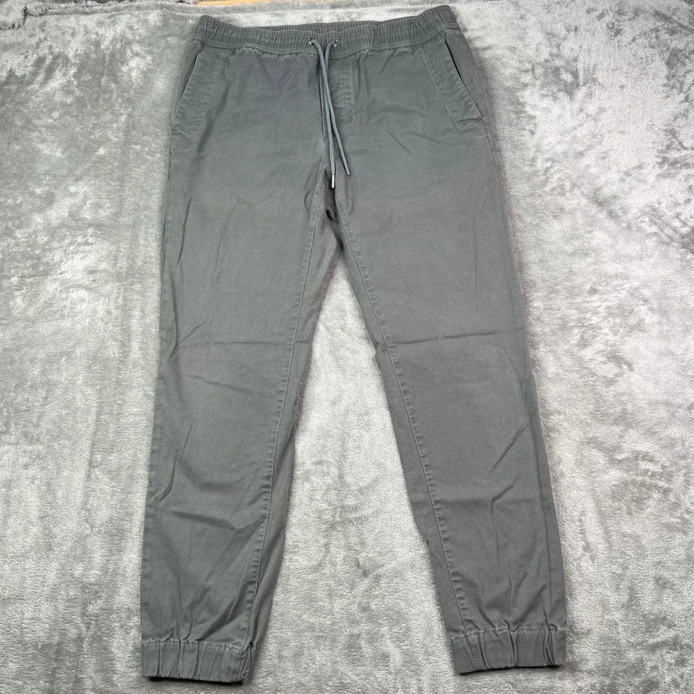 Banana Republic Aiden Fit Joggers Mens 33x32 Fit 33x30 Grey Cotton Twill Cuffed